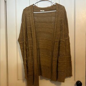 LA MIEL Warm Brown Open-Front Cardigan